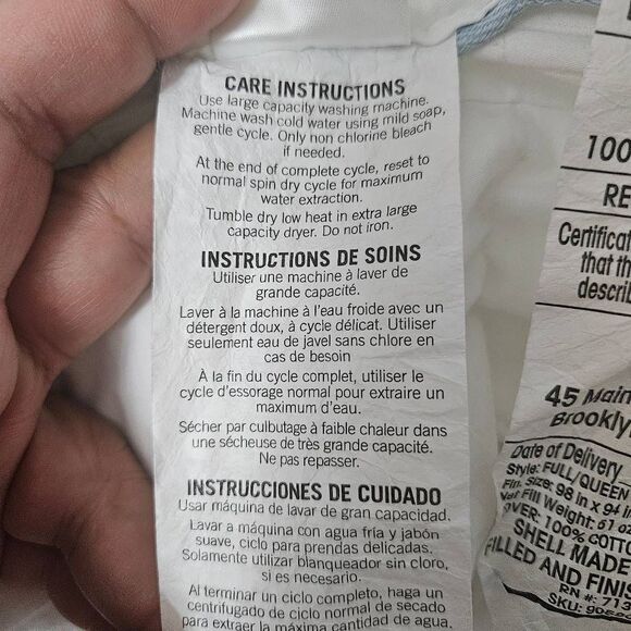 West elm duvet insert full/queen size - Picture 7 of 8